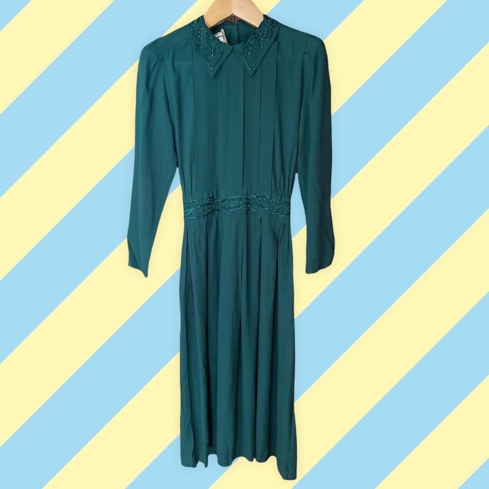Green Laura Ashley type prairie dress